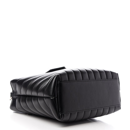 Saint Laurent Calfskin Y Quilted Monogram Small Loulou Shopper Black 4 of 9