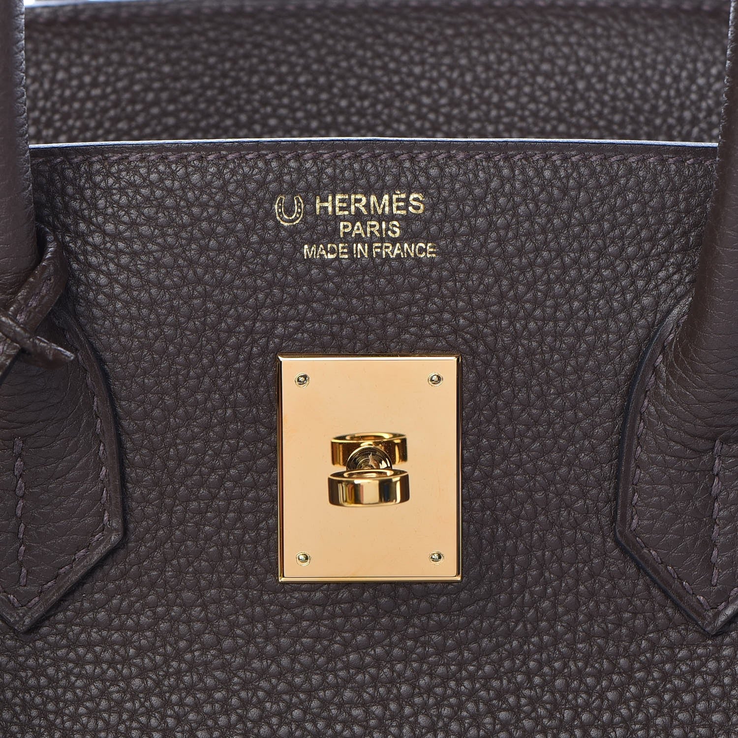 Hermes Togo Horseshoe Birkin 35 Chocolate Etoupe 20 of 35
