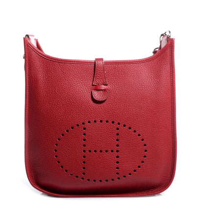 Hermes Taurillon Clemence Evelyne III PM Rouge Garance 1 of 9