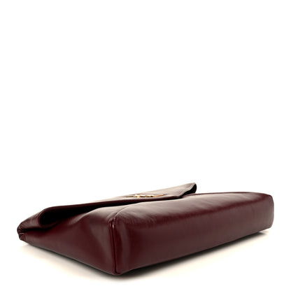 Saint Laurent Lambskin Large Cassandre Envelope Pouch Dark Ruby 4 of 8