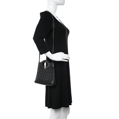 Chanel Shiny Crumpled Calfskin Quilted Mini 31 Shopping Bag Black 2 of 11