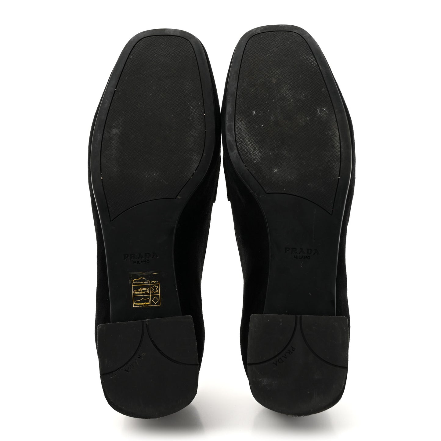 Suede Metal Plate Logo Loafers 37.5 Black