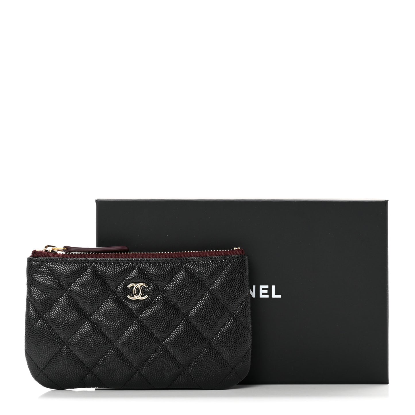 Caviar Quilted Small Cosmetic Case Black