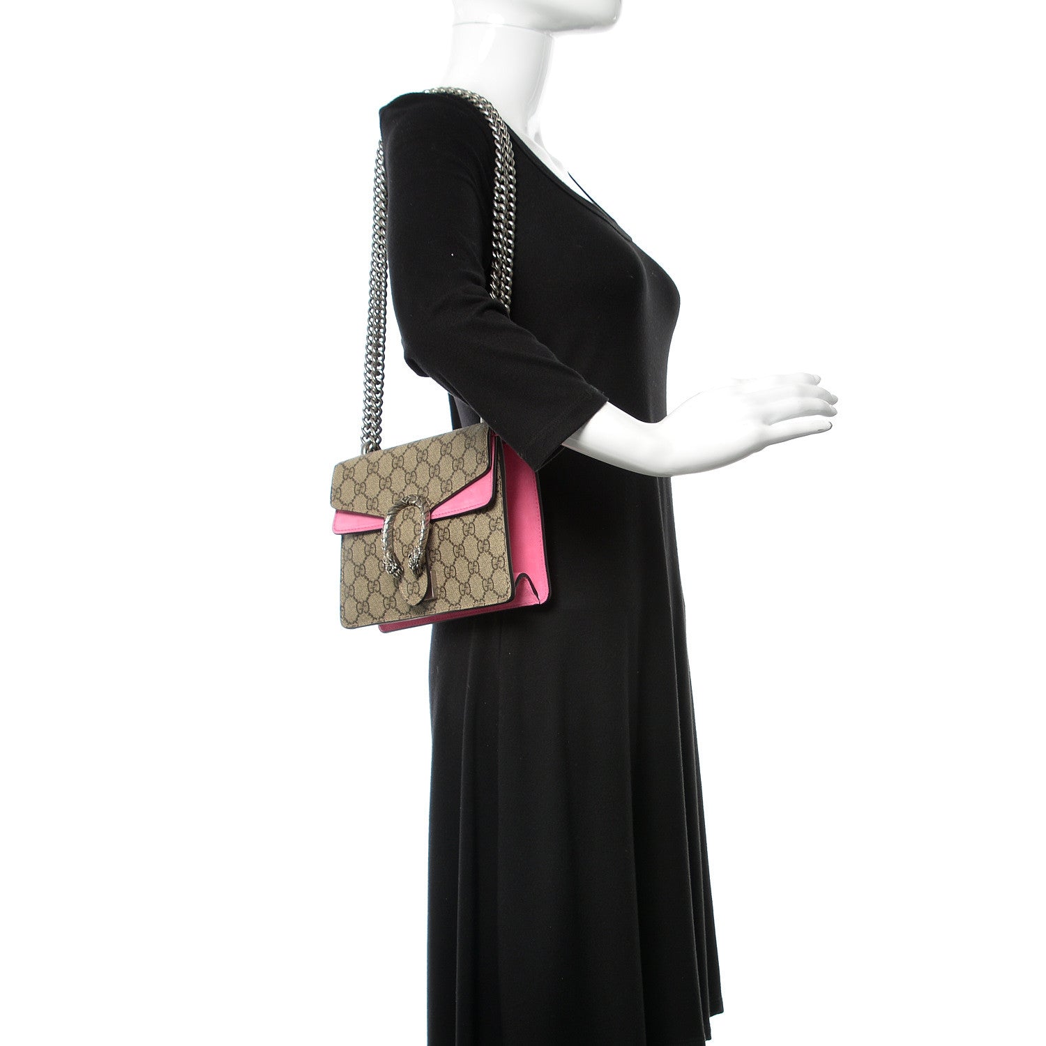 Gucci GG Supreme Monogram Mini Dionysus Shoulder Bag Pink 2 of 14