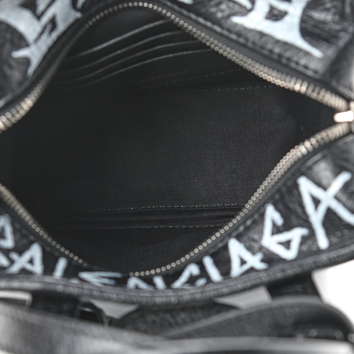 Agneau Arena Graffiti All Over XXS Bazar Shopper Tote Black White