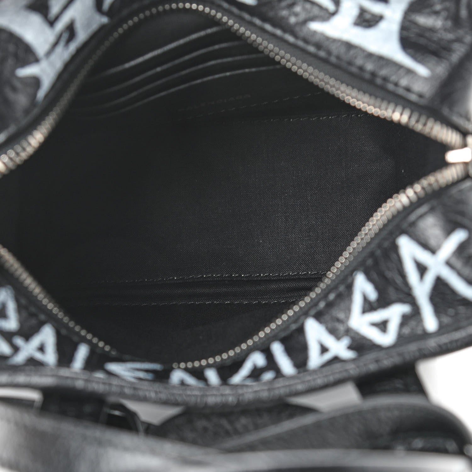 Balenciaga Agneau Arena Graffiti All Over XXS Bazar Shopper Tote Black White 5 of 8
