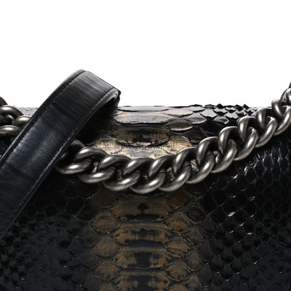 Chanel Patent Calfskin Snakeskin Small Boy Flap Black Silver 8 of 10
