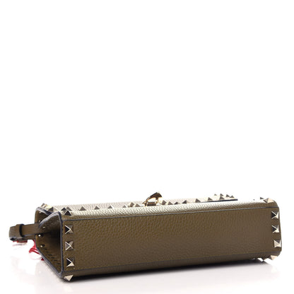 Valentino Garavani Pebbled Calfskin Medium Rockstud Flip Lock Crossbody Bag Lichen 4 of 11