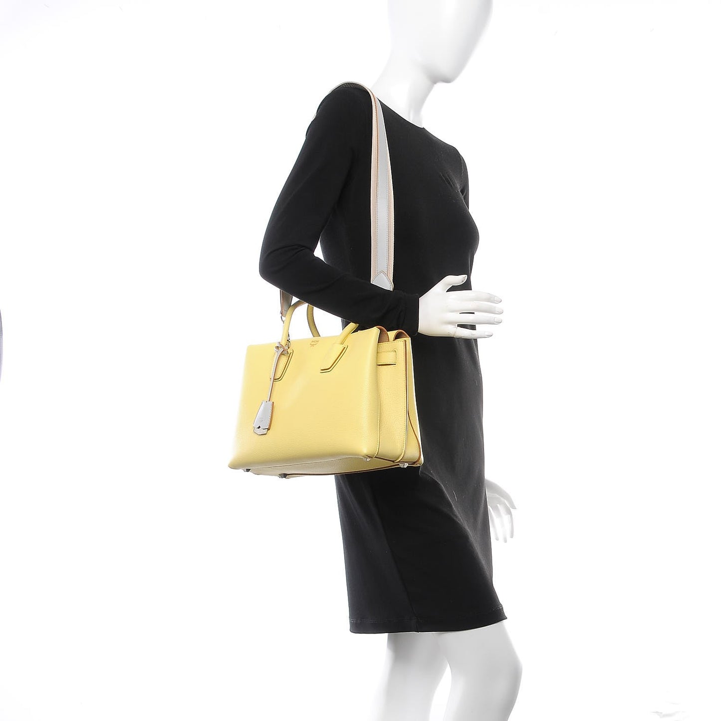 Grained Calfskin Medium Milla Tote Yellow
