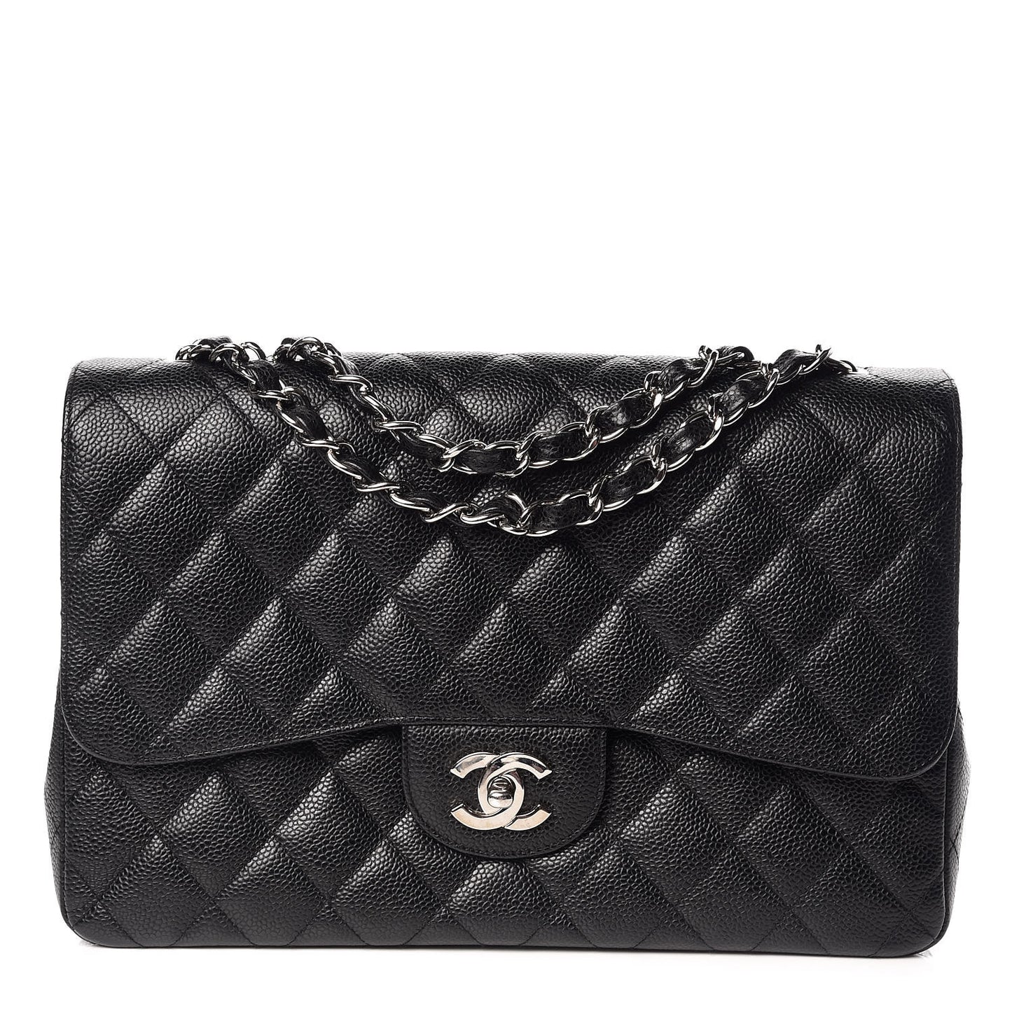 Caviar Quilted Jumbo Single Flap Black