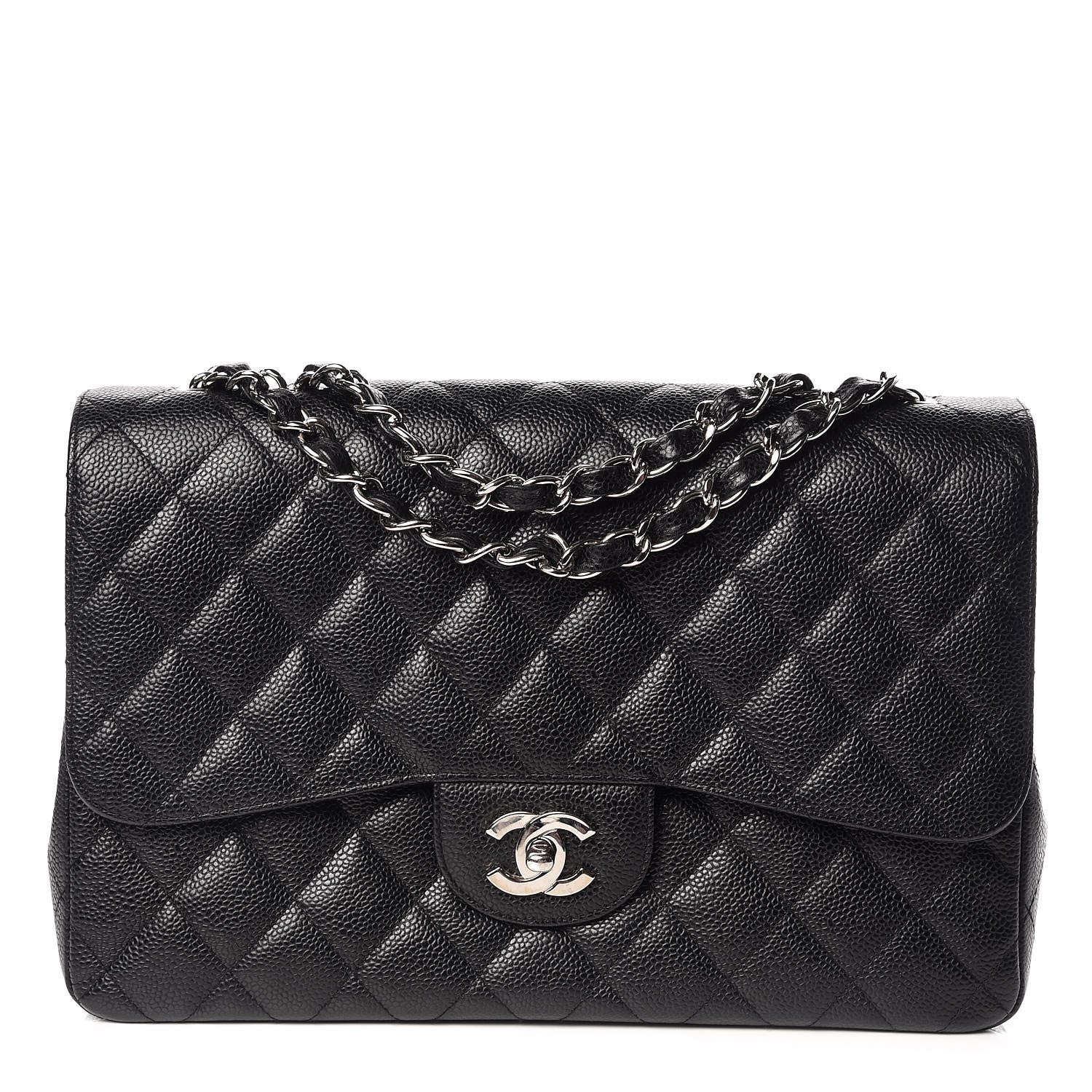 Chanel Caviar Quilted Jumbo Single Flap Black 1 of 16