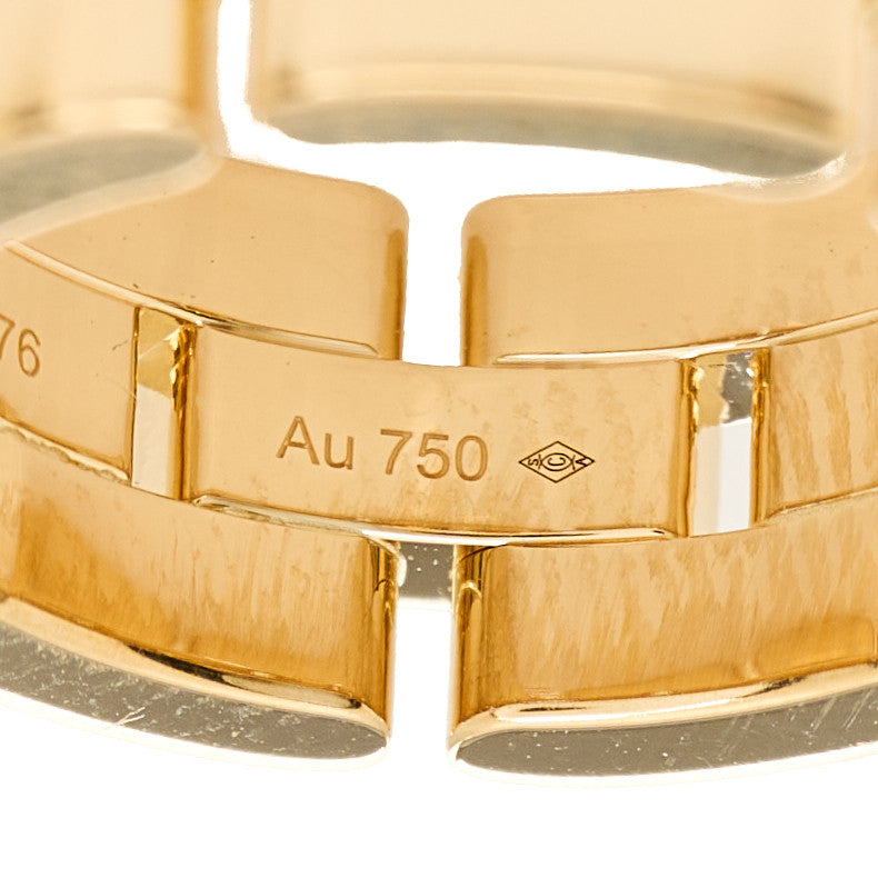 18K Yellow Gold Maillon Panthere 3 Rows Ring 48 4.5