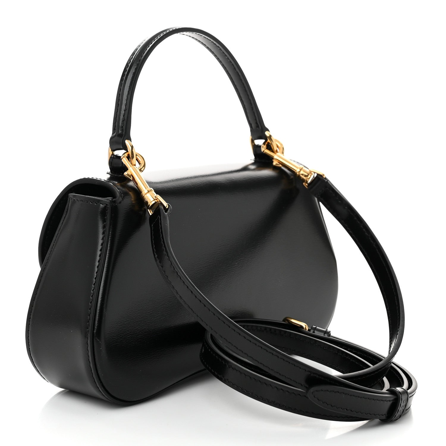 Celine Shiny Calfskin Teen Lola Bag Black 3 of 10