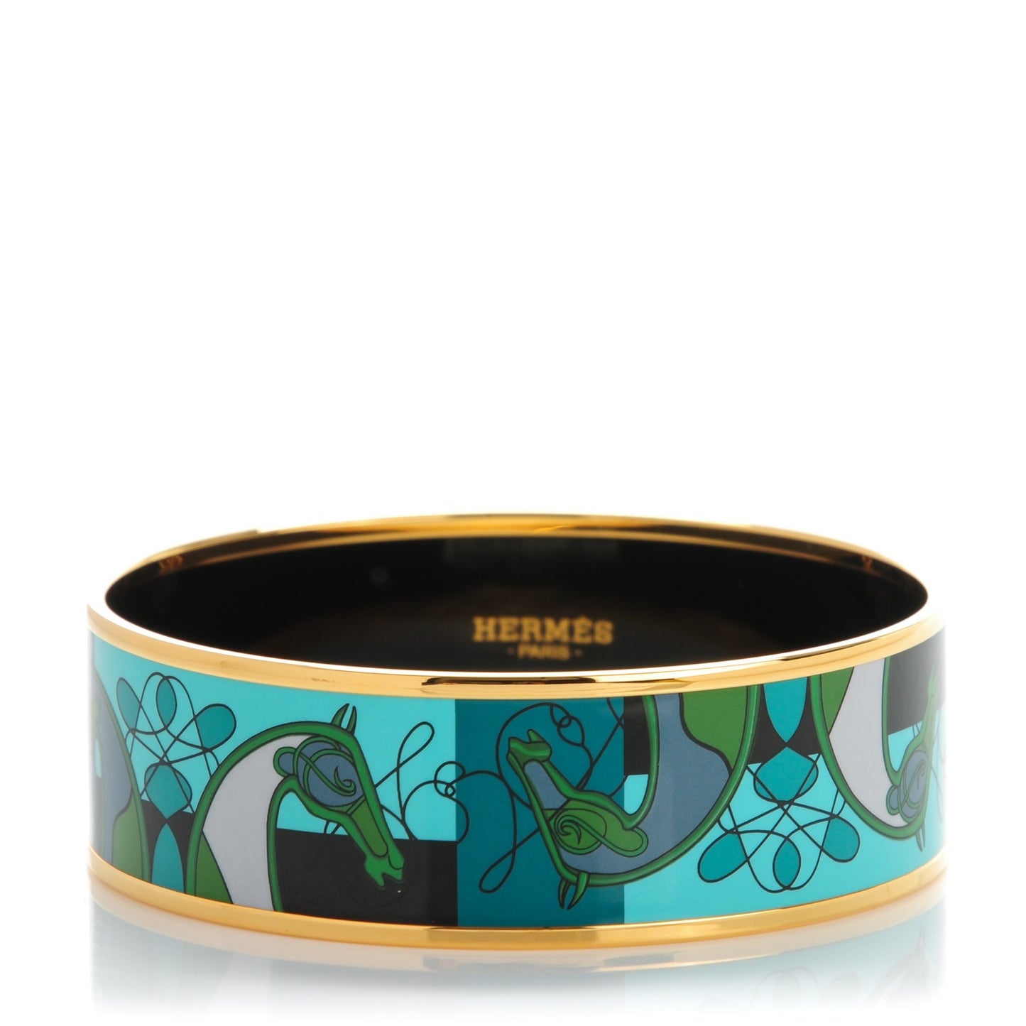 Enamel Printed Wide Coup De Fouet Bracelet 70