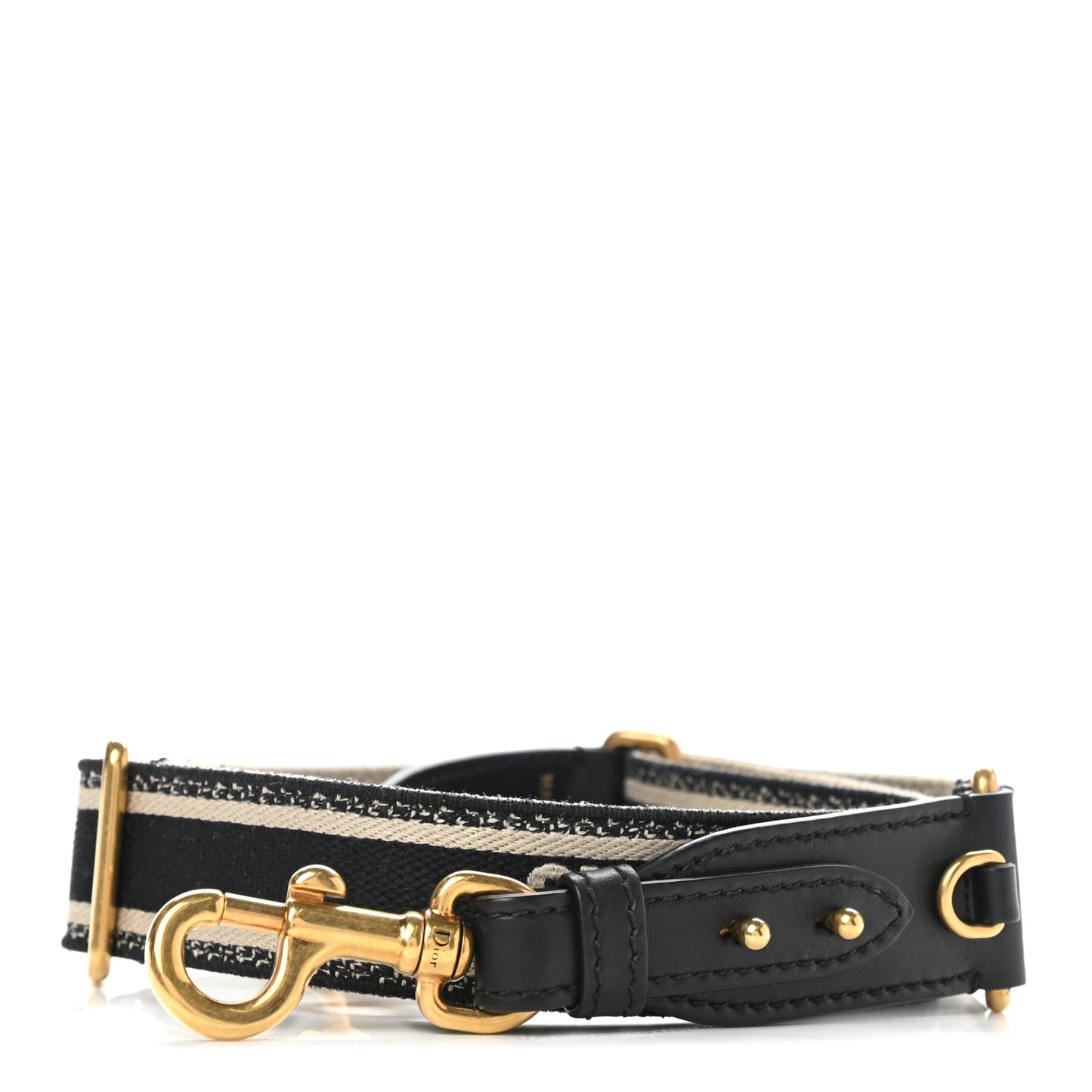 Canvas Embroidered Shoulder Strap Black