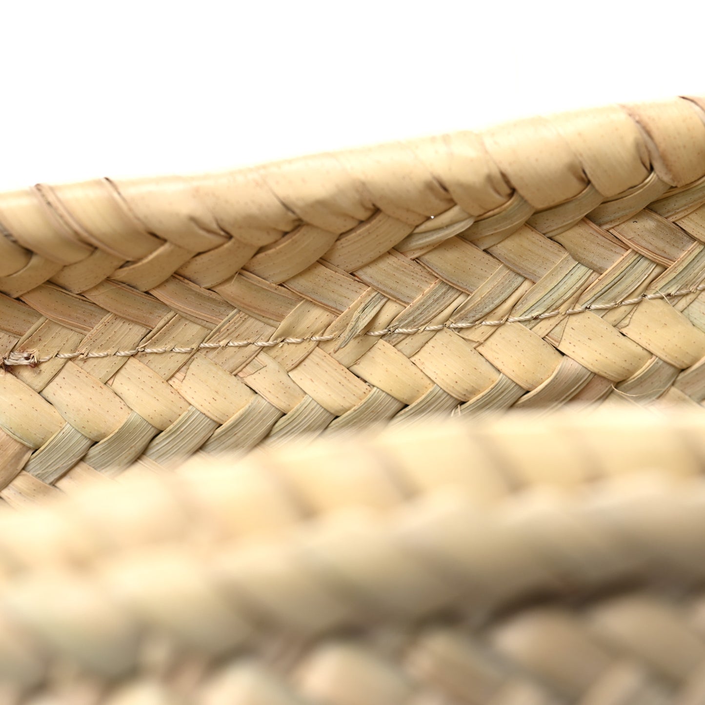 Raffia Small Grain Calfskin Medium Marcie Basket Tan