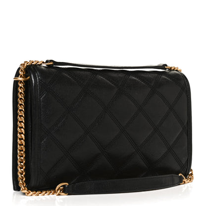 Saint Laurent Lambskin Diamond Quilted Becky Chain Wallet Black 3 of 13