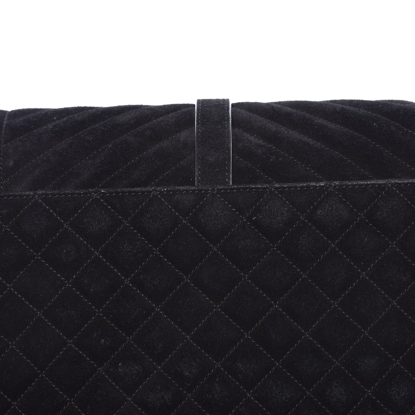 Suede Mixed Matelasse Triquilt Large Monogram Envelope Satchel Black