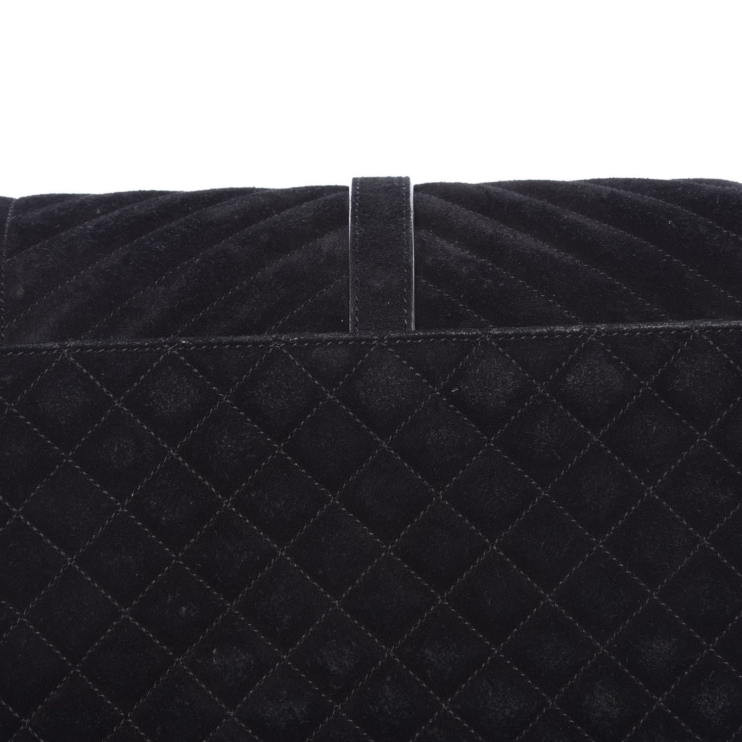 Saint Laurent Suede Mixed Matelasse Triquilt Large Monogram Envelope Satchel Black 16 of 19