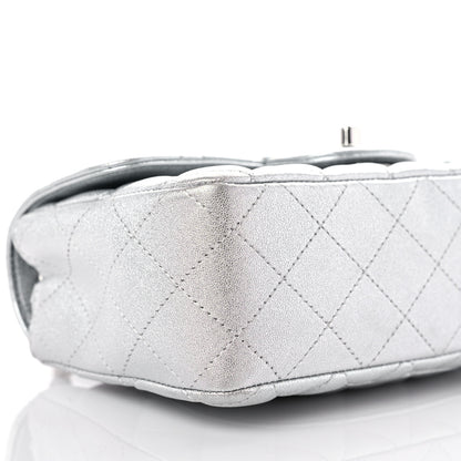 Chanel Metallic Lambskin Quilted Mini Rectangular Flap Silver 8 of 9