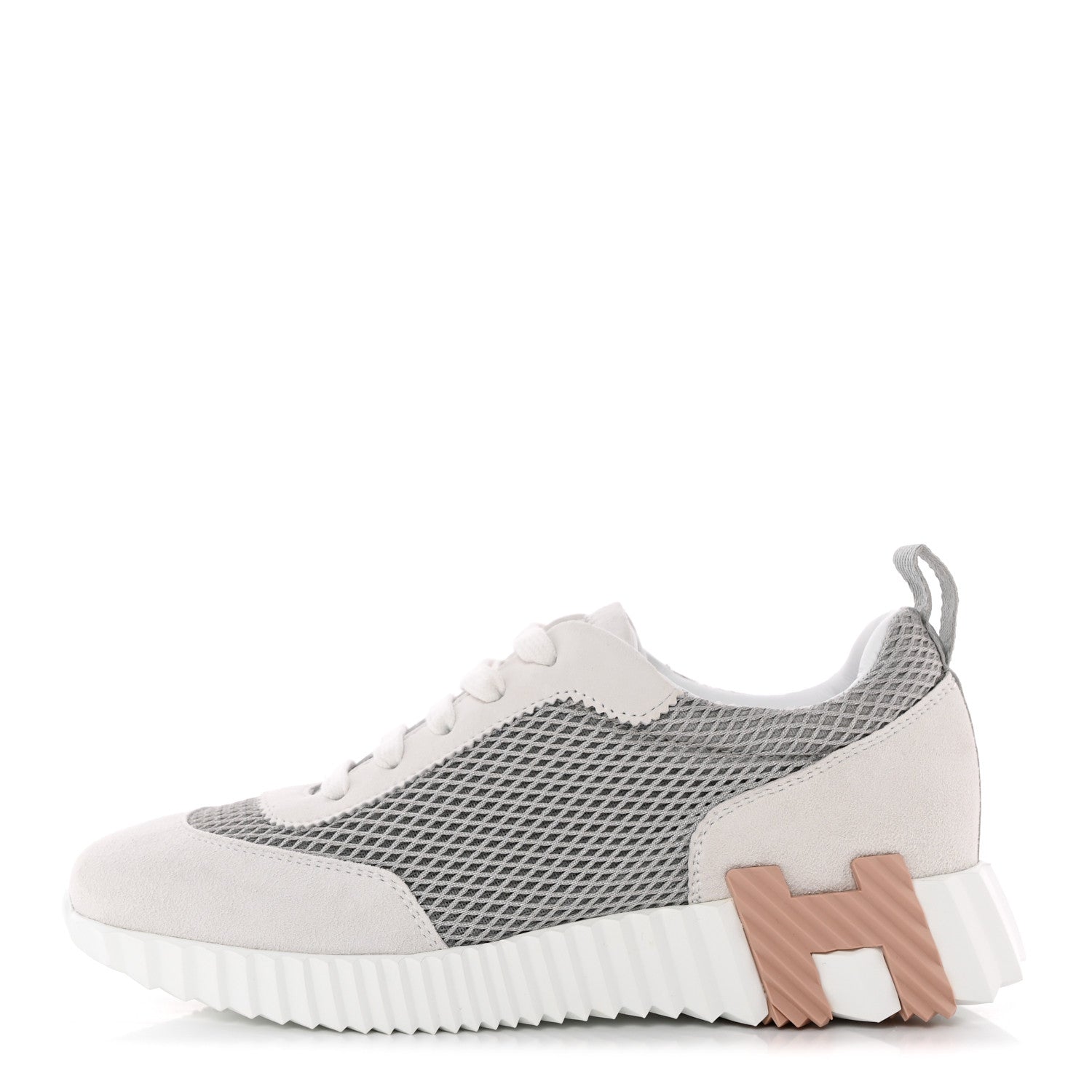 Hermes Air Mesh Suede Goatskin Bouncing Sneakers 36 Gris Lulea White 1 of 10
