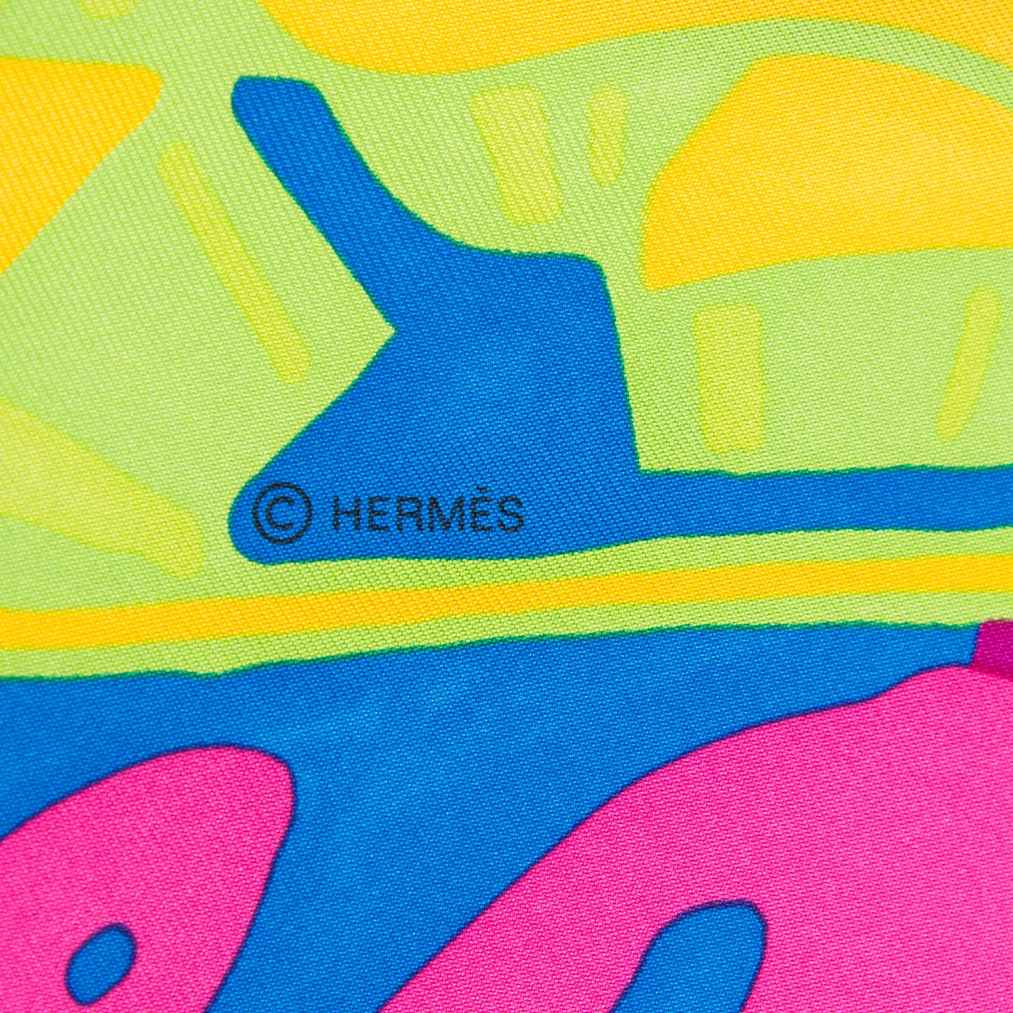 Silk Graff Graffiti Scarf 90 Rose Fluo Soleil Vert Fluo