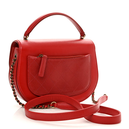 Chanel Shiny Calfskin Goatskin Quilted Small Coco Curve Messenger Flap Red 3 of 10