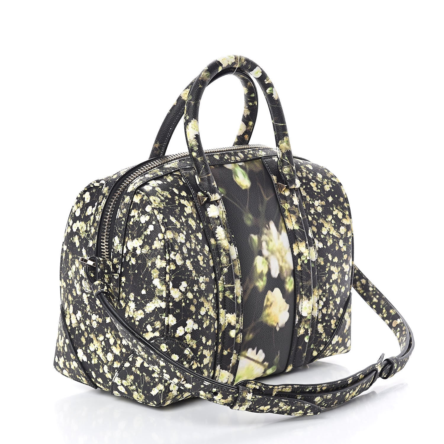 Givenchy Textured Coated Canvas Baby's Breath Print Medium Lucrezia Black 3 of 9