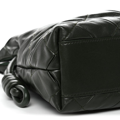 Loewe Calfskin Quilted Flamenco Knot Clutch Verde 9 of 10