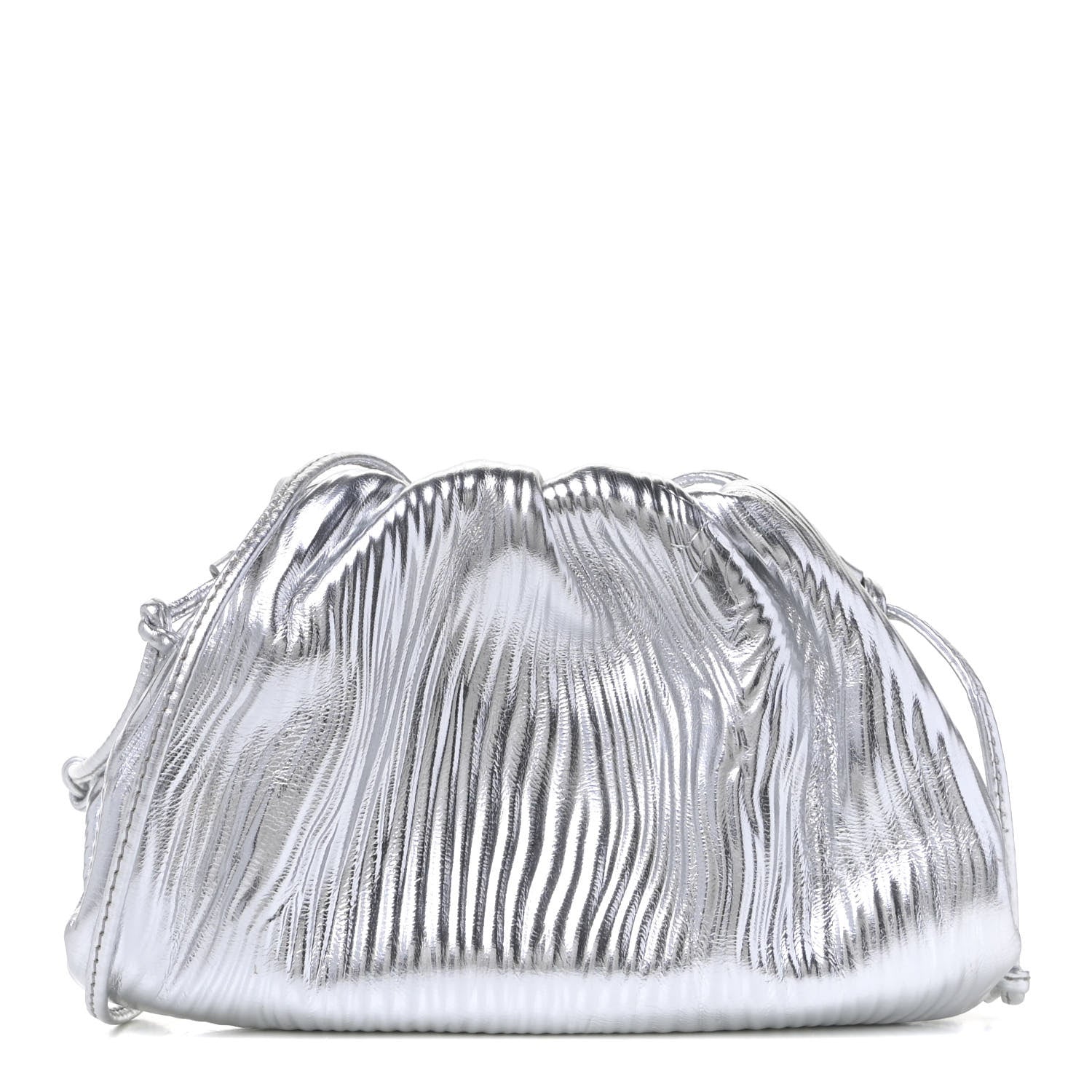 Bottega Veneta Metalic Bark Calfskin The Mini Pouch Silver 1 of 4