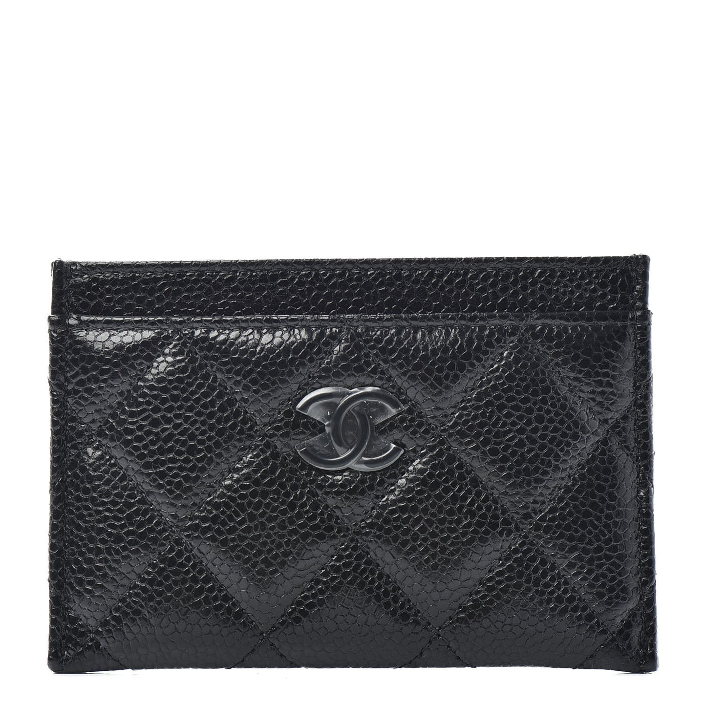 Caviar Quilted Incognito Card Holder Black