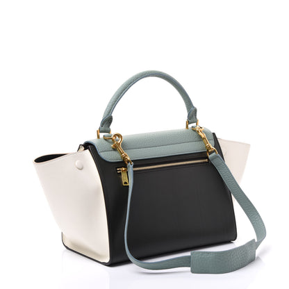 Celine Bullhide Calfskin Small Tri-Color Trapeze Jade 2 of 10