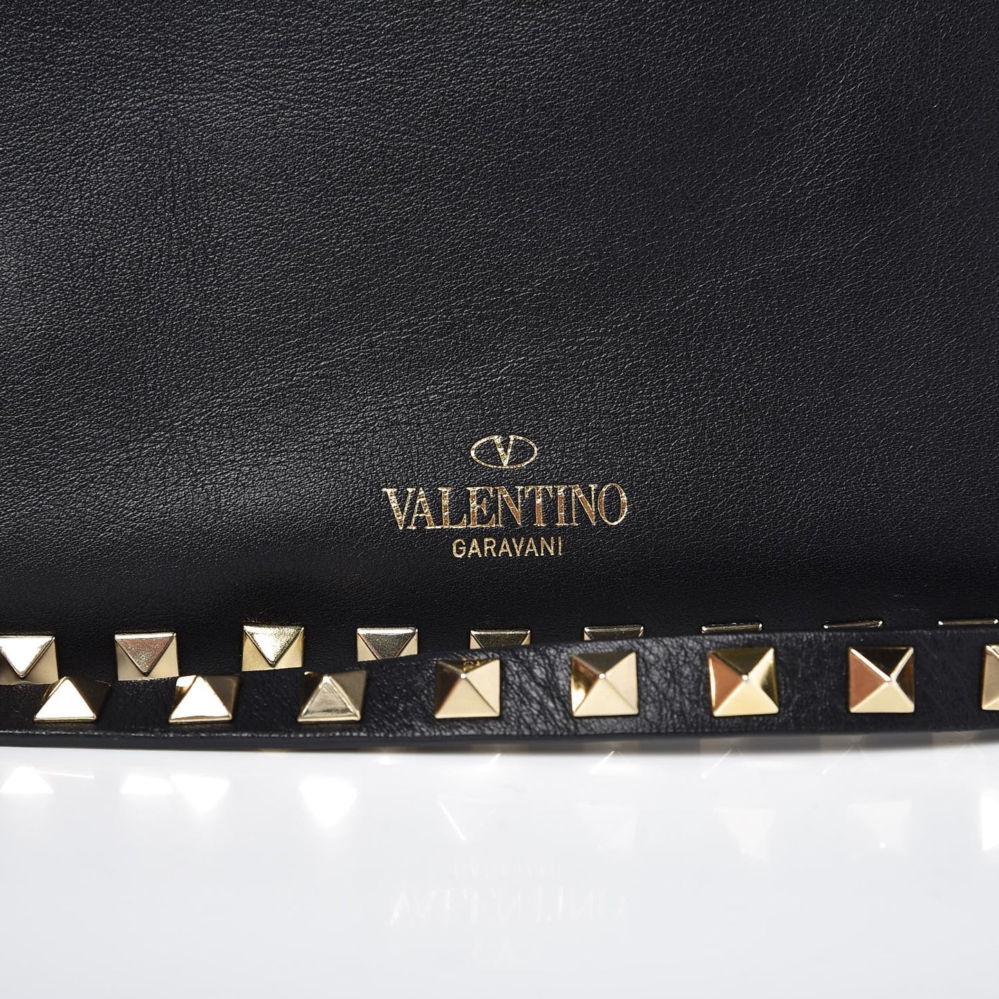 Calfskin Rockstud Camera Crossbody Bag Black