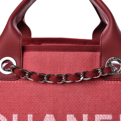 Chanel Canvas Large Deauville Tote Red 8 of 11