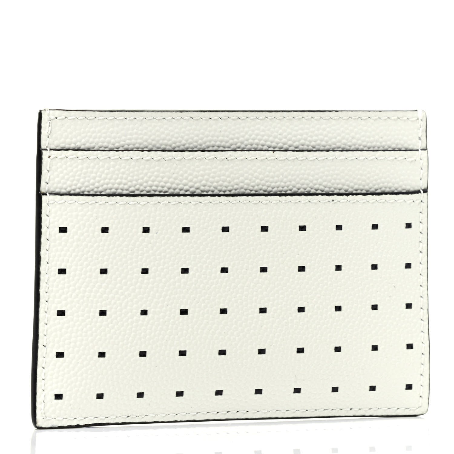 Saint Laurent Grain De Poudre Geo Print Card Case White Black 2 of 4