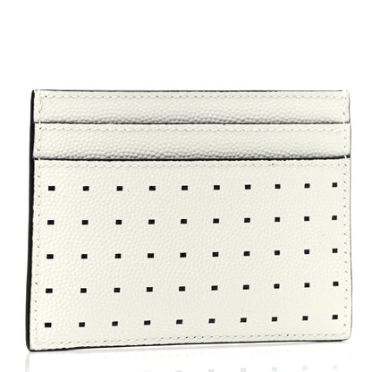 Saint Laurent Grain De Poudre Geo Print Card Case White Black 2 of 4