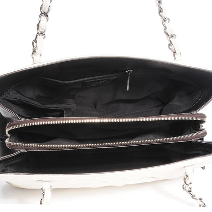Chanel Metallic Calfskin Quilted Mademoiselle Tote Pearl Black 8 of 8