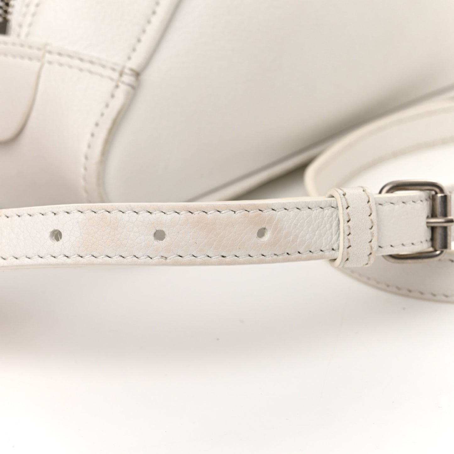 Calfskin S Triangle Duffle White