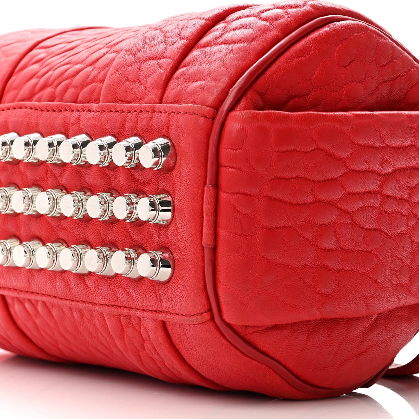 Pebbled Lambskin Mini Rockie Red Rhodium Hardware