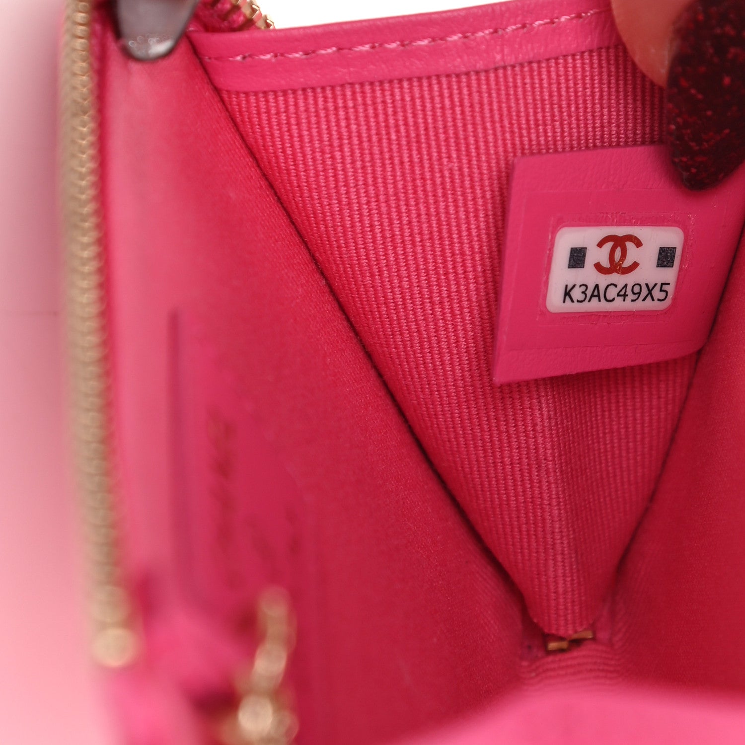 Chanel Caviar Quilted Zipped Key Holder Case Pink 7 of 9