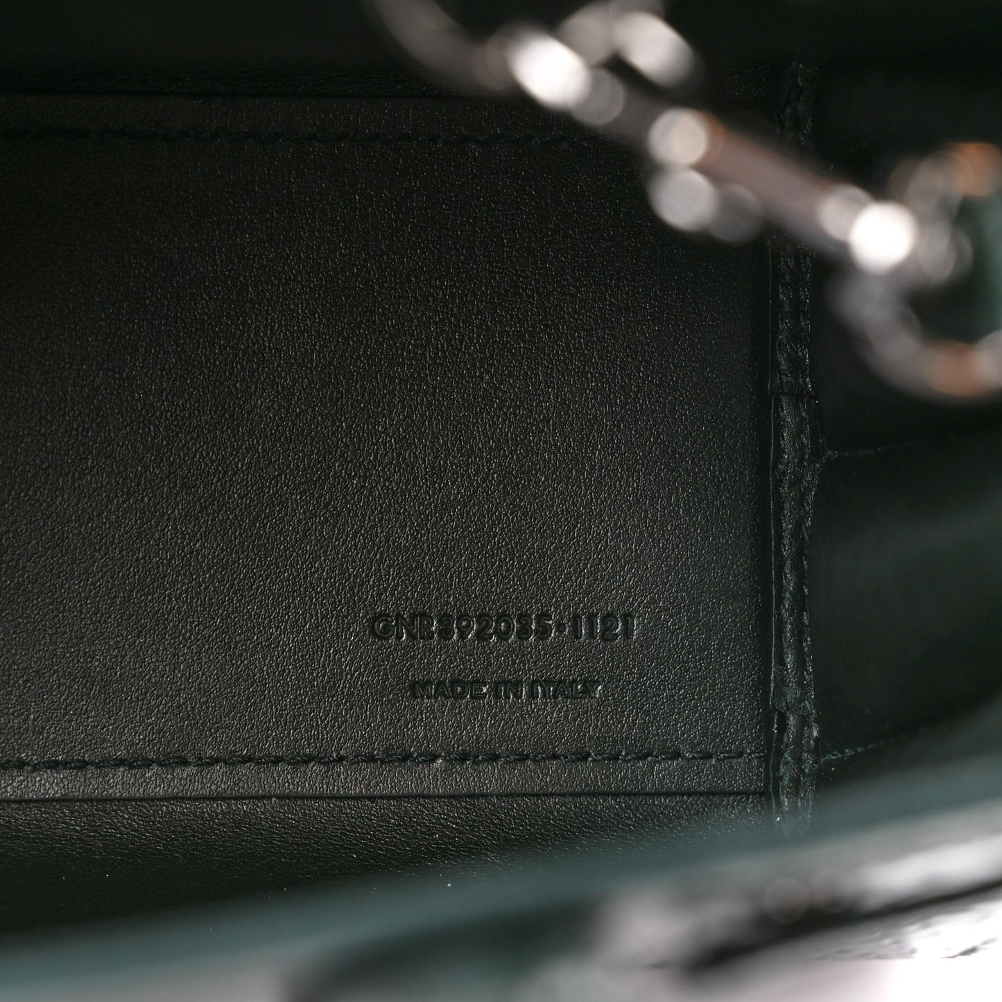Calfskin Crocodile Embossed Nano Sac De Jour Dark Green