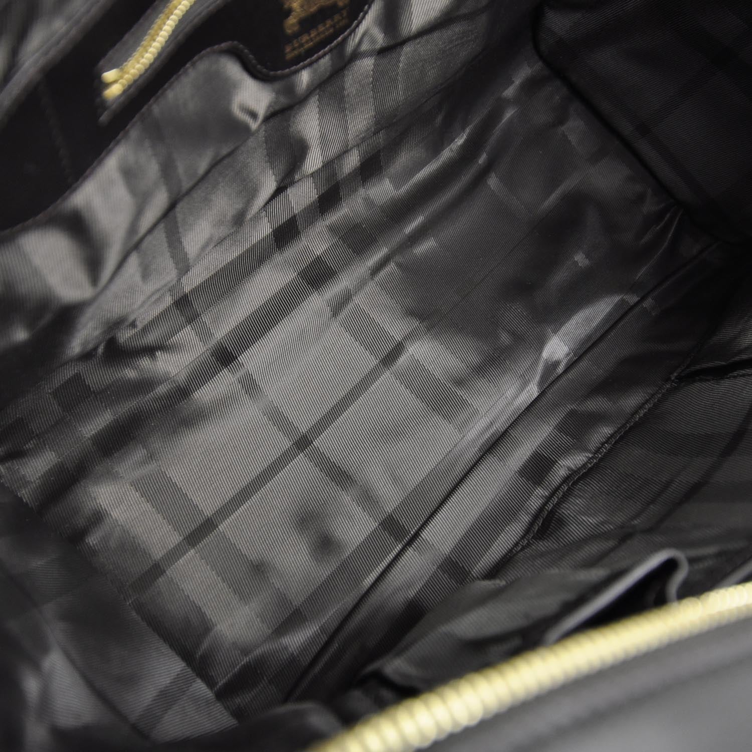 Burberry Leather Quilted Manor Tote Dark Brown 6 of 9