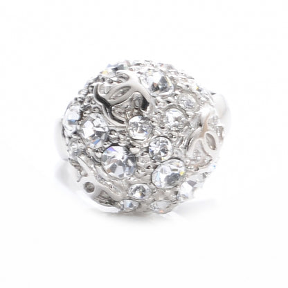 Chanel Crystal CC Ring Silver 6.25 1 of 6