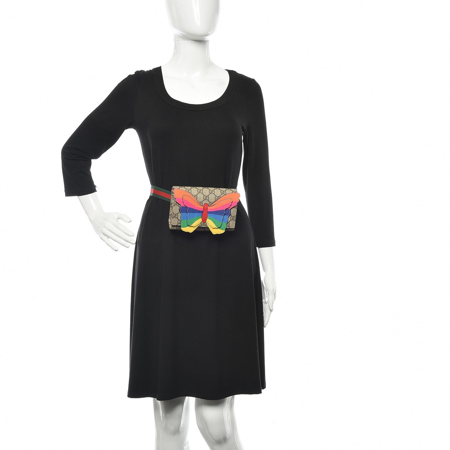GG Supreme Monogram Childrens Rainbow Butterfly Belt Bag
