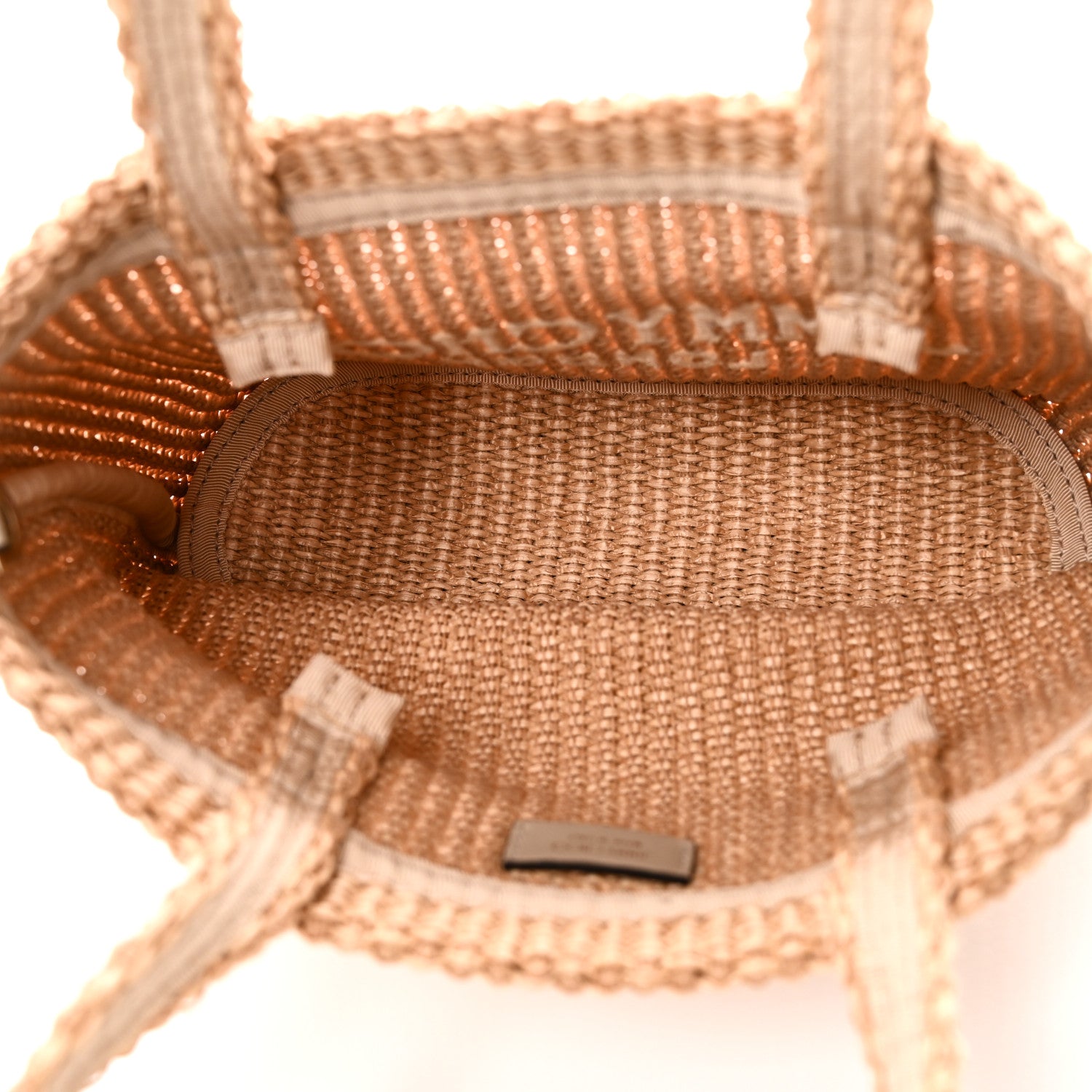 Jimmy Choo Raffia Embroidered East West London Mini Beach Tote Natural Latte 5 of 9