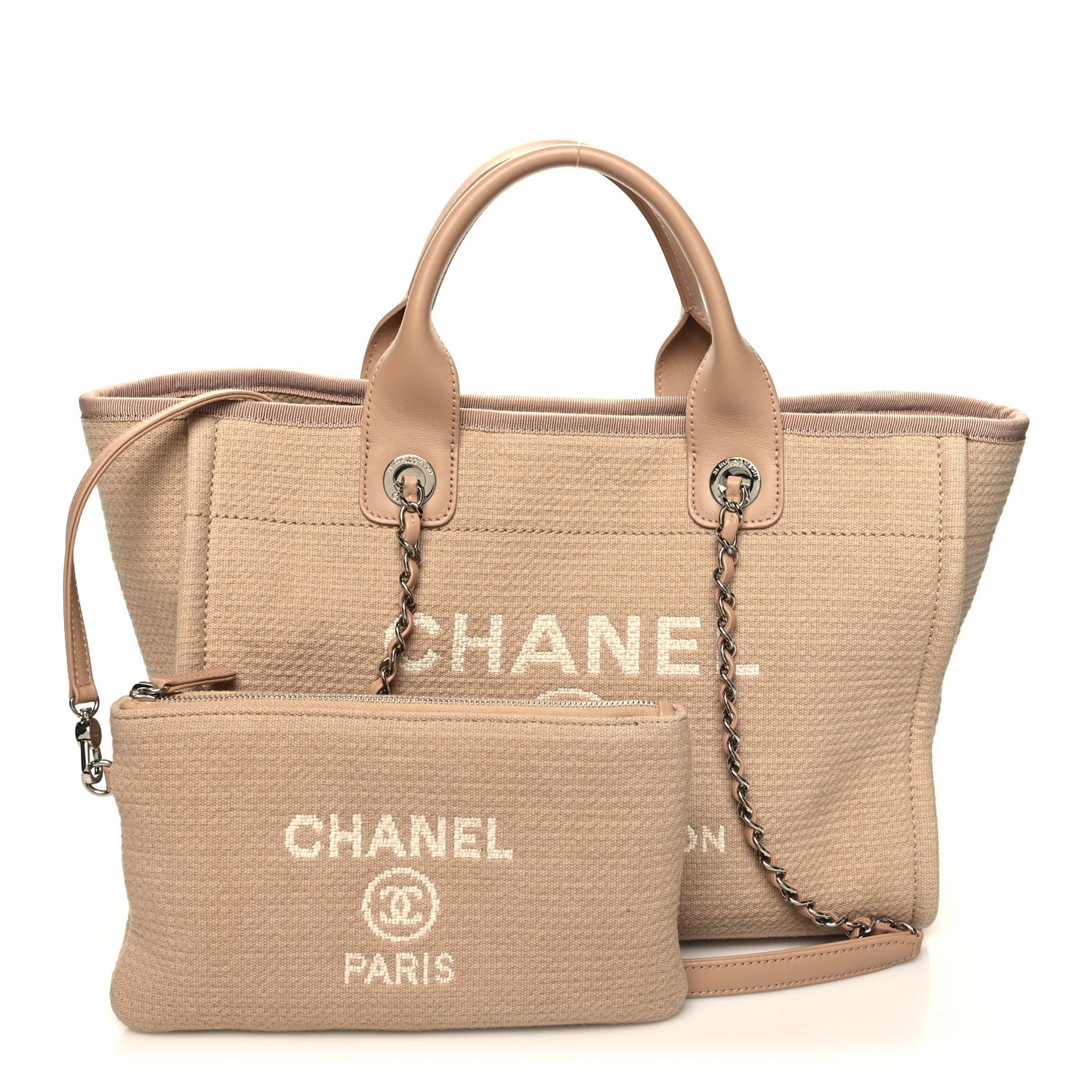 Mixed Fibers Small Deauville Tote Beige