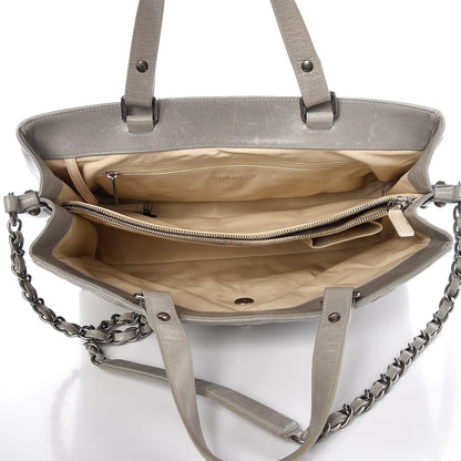 Chanel Glazed Calfskin Boy Satchel Flap Light Grey 6 of 17