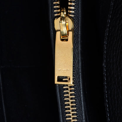 Saint Laurent Grained Calfskin Medium Moujik Top Handle Bag Black 10 of 11