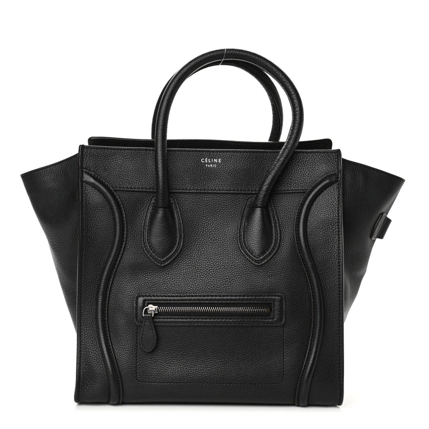 Drummed Calfskin Mini Luggage Black