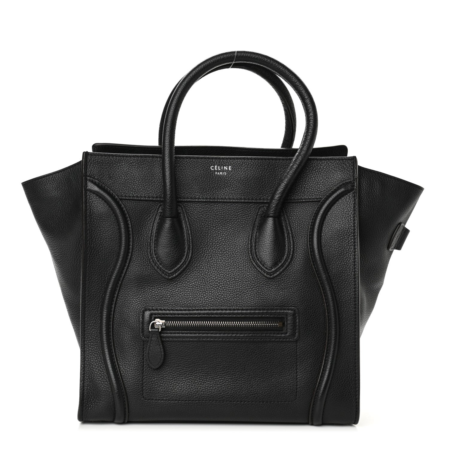 Celine Drummed Calfskin Mini Luggage Black 1 of 9